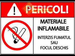 Indicator pentru material inflamabil interzis fumatul